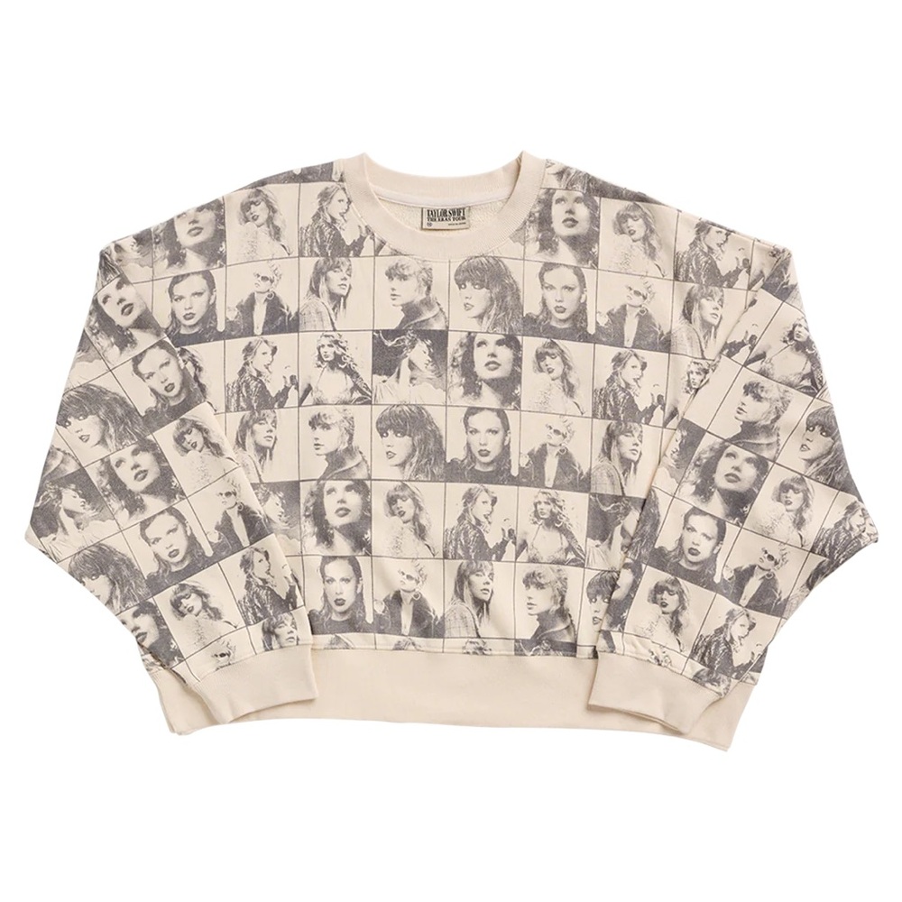 TAYLOR SWIFT ERAS COLLAGE CROPPED SWEATSHIRT SIZE XL 💛⚡️